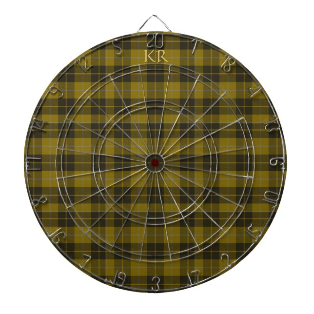 Barclay Tartan med din initialer, skotsk Play Darttavla (Framsidan)
