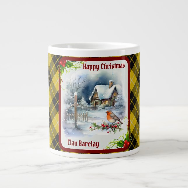 Barclay Tartan & Robin Christmas Jumbo Mugg (Framsidan)