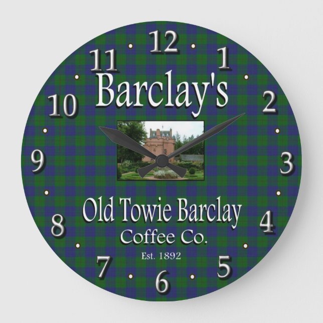 Barclays gamla towie Barclay Coffee Co. Wall Clock Stor Klocka (Framsida)