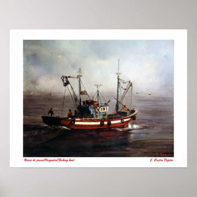 Barco de pesca/Pesqueiro/Fiskebåt Poster (Framsidan)