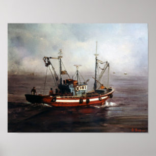 Barco de pesca/Pesqueiro/Fiskebåt Poster