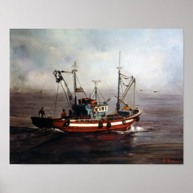 Barco de pesca/Pesqueiro/Fiskebåt Poster (Framsidan)