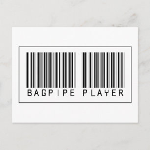 Barcode Bagpipe Player Vykort