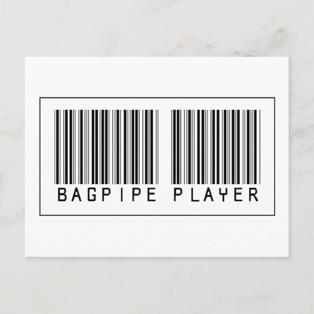 Barcode Bagpipe Player Vykort (Framsida)