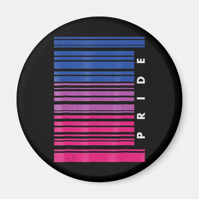Barcode Bisexual Pride Lgbt Lesbisk Gay Magnet (Framsidan)