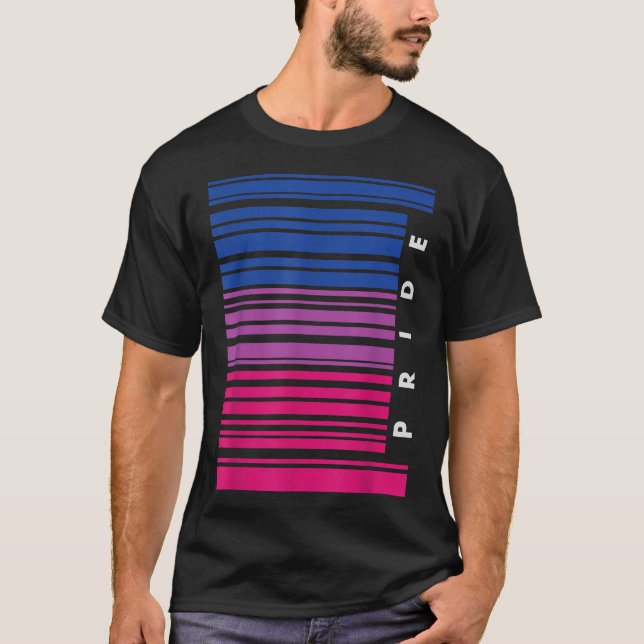 Barcode Bisexuell Pride HBT T-shirt Lesbisk Gay Fl (Framsida)