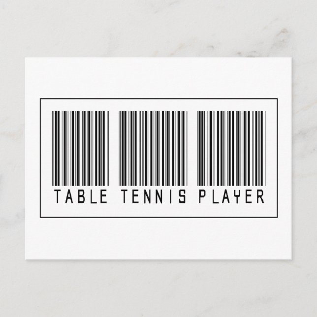 Barcode Bord Tennis Player Vykort (Framsida)