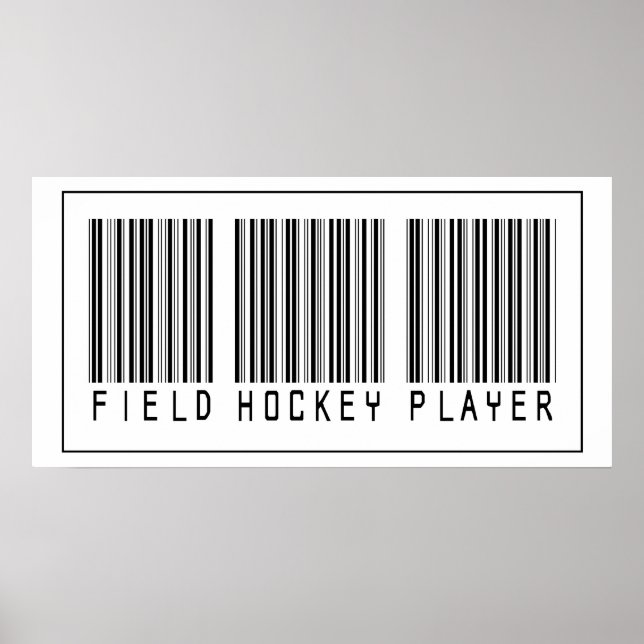 Barcode Fält Hockey Player Poster (Framsidan)