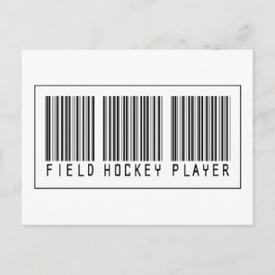 Barcode Fält Hockey Player Vykort