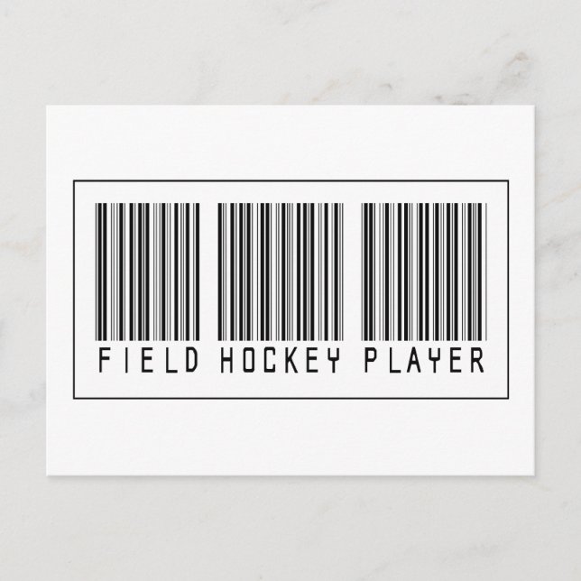 Barcode Fält Hockey Player Vykort (Framsida)