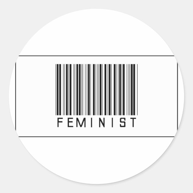 Barcode Feminist Runt Klistermärke (Framsida)