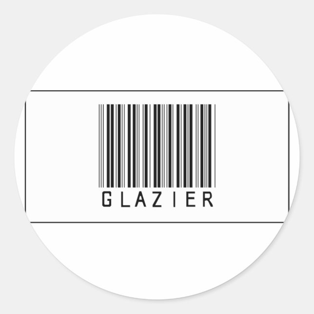 Barcode Glazier Runt Klistermärke (Framsida)
