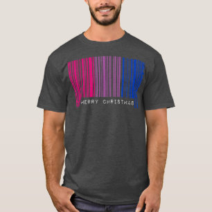 Barcode God jul Biseual Pride Flagga LGBTQ Q T Shirt