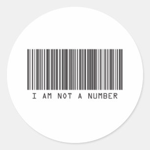 Barcode - I-förmiddag inte en numrera Runt Klistermärke