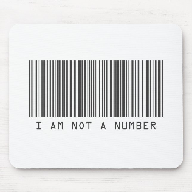 Barcode - jag är inget nummer musmatta (Framsidan)