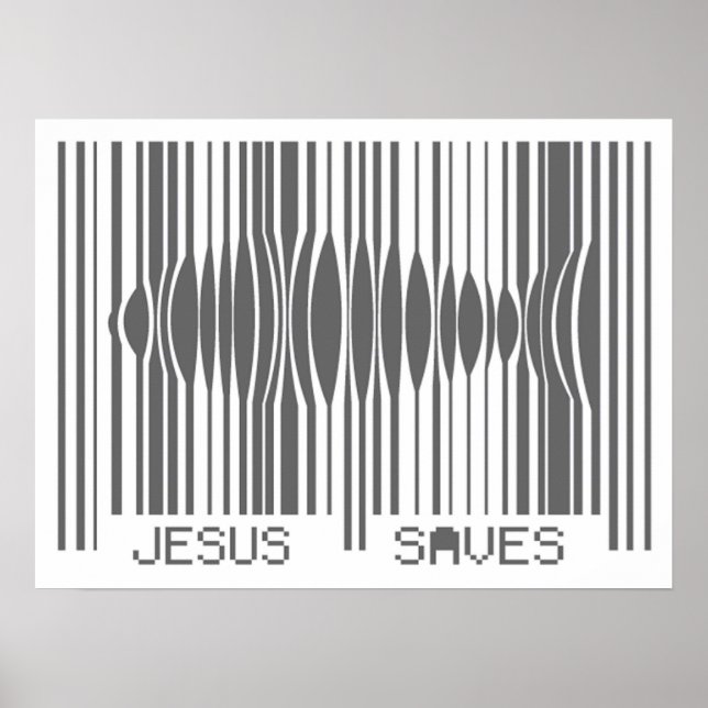 Barcode Jesus Saves Poster (Framsidan)