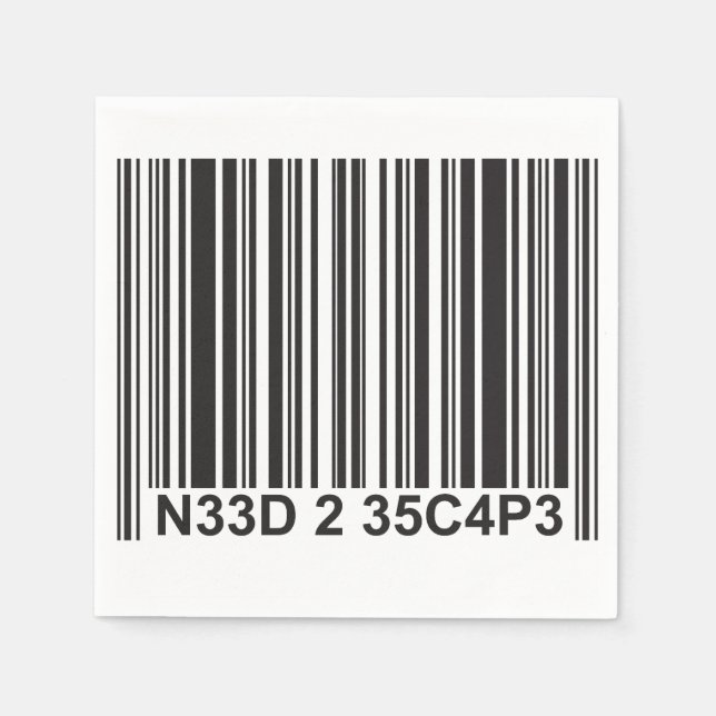 Barcode Leettalk - måste rymmas Pappersservett (Framsidan)
