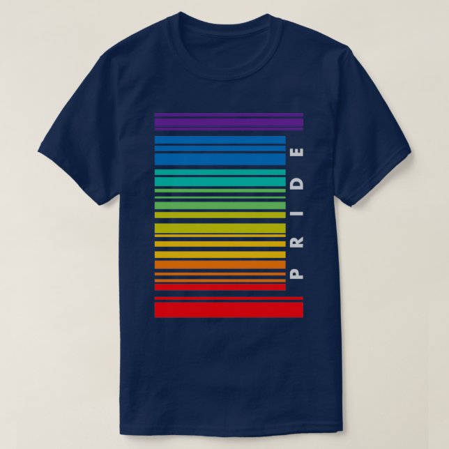 Barcode LGBT Pride Retro 1 T Shirt (Design framsida)