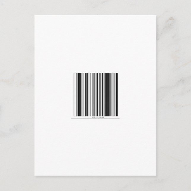 Barcode Message Say's Smile and say Hi Vykort (Framsida)