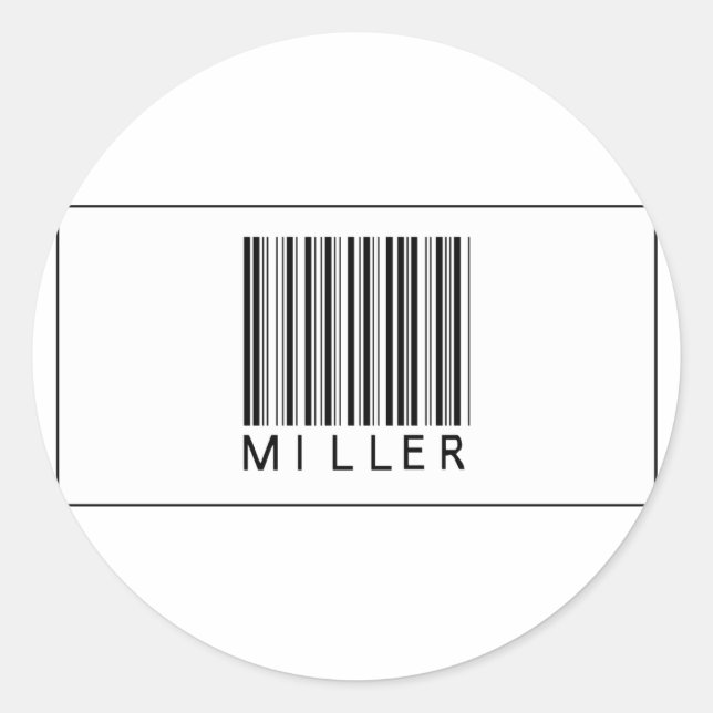 Barcode Miller Runt Klistermärke (Framsida)