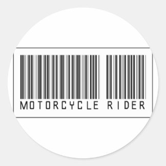 Barcode Motorcycle Rider Runt Klistermärke