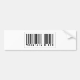 Barcode Mountainbikeåkare Bildekal