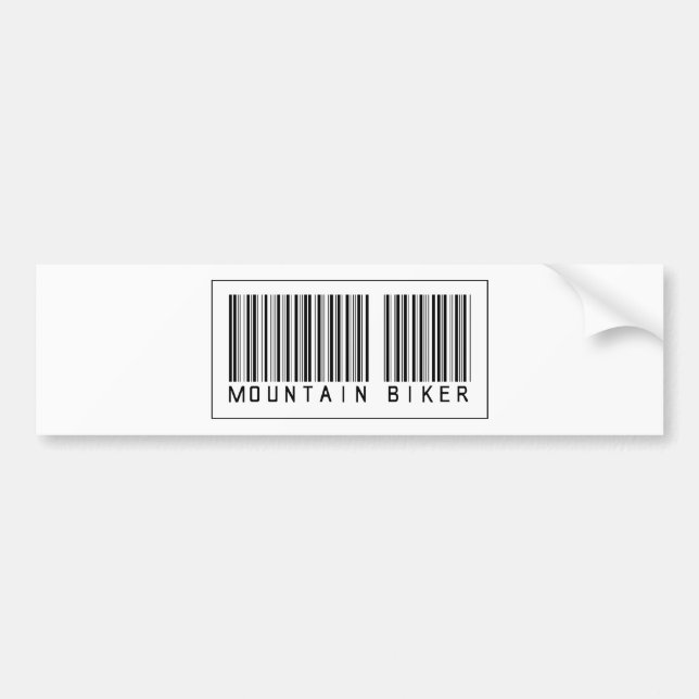 Barcode Mountainbikeåkare Bildekal (Framsidan)
