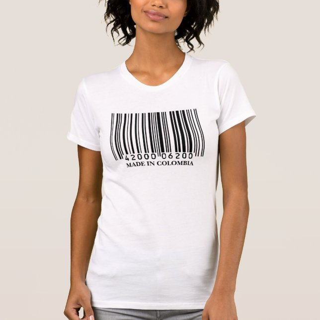 barcode som GÖRAS I COLOMBIA Tee (Framsida)