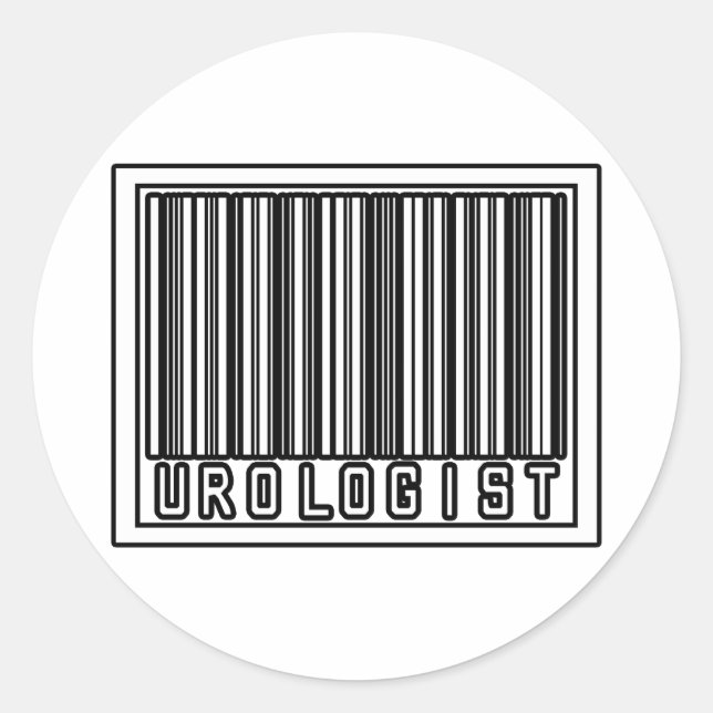 Barcode Urologist Runt Klistermärke (Framsida)