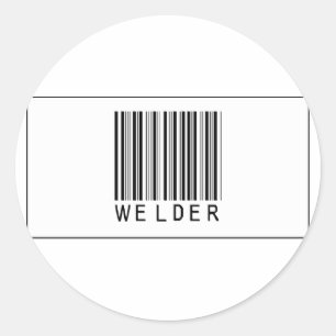 Barcode Welder Runt Klistermärke