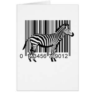 Barcode Zebra-illustration Hälsningskort