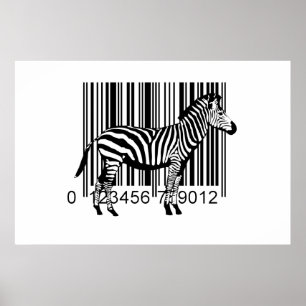 Barcode Zebra-illustration Poster