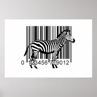 Barcode Zebra-illustration Poster