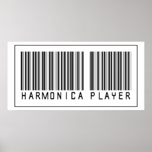 BarcodeHarmonicaspelare Poster