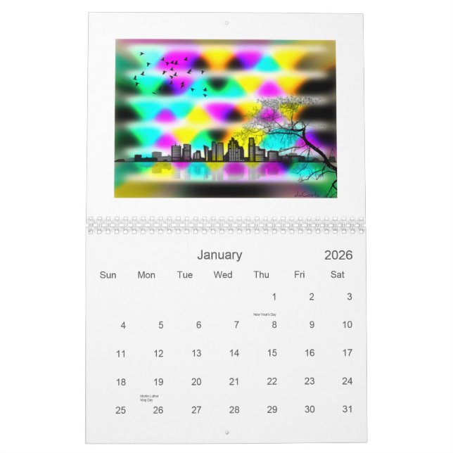 BarCodekonsten av den Bret daCostaen Kalender (Jan 2026)