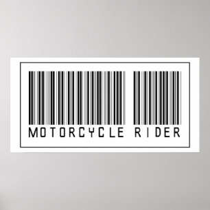 Barcodemotorcykelryttare Poster