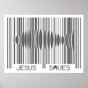 Barcoden Jesus sparar Poster
