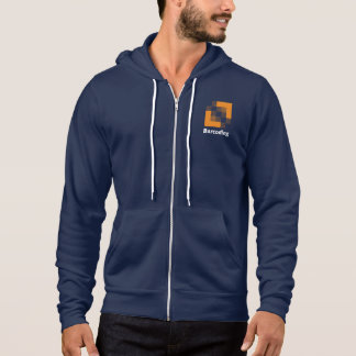 Barcoding Navy Blue Zip Up Hoodie T Shirt