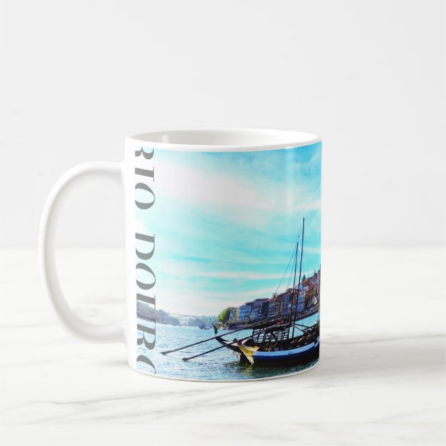barcos no rio Douro porto portugal Kaffemugg (Vänster)