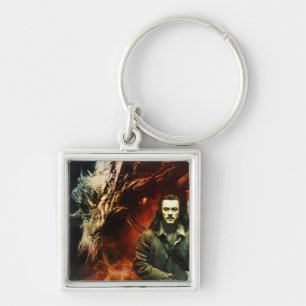 BARD BOWMAN™ & Smaug Fyrkantig Silverfärgad Nyckelring