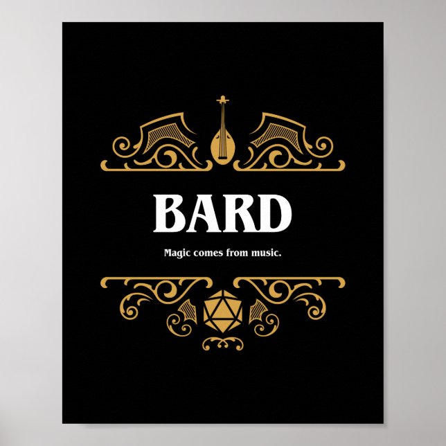 Bard Class Tabletop RPG-spel Poster (Framsidan)