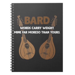 Bard D20 Dice Dungeon Dragons RPG Fantasy Gamer Anteckningsbok