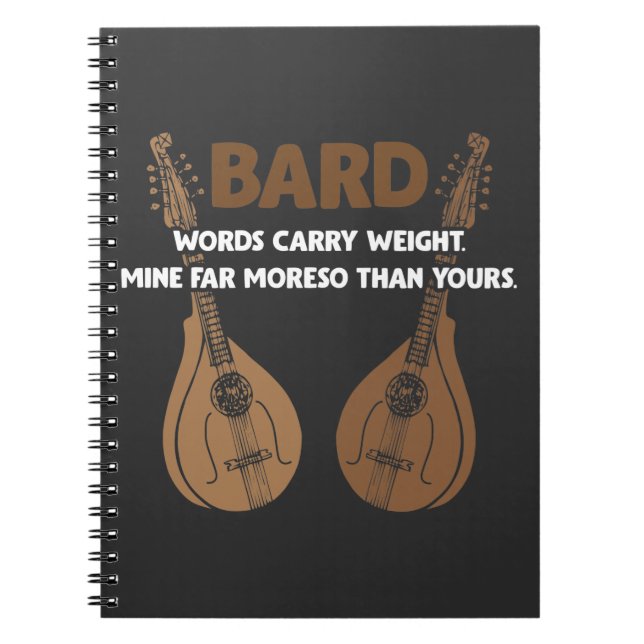 Bard D20 Dice Dungeon Dragons RPG Fantasy Gamer Anteckningsbok (Framsidan)