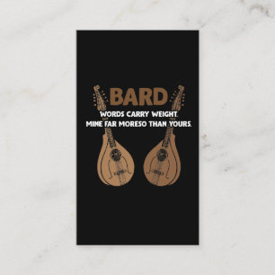 Bard D20 Dice Dungeon Dragons RPG Fantasy Gamer Visitkort