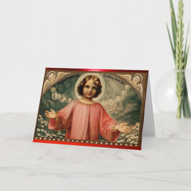 BARD JESUS MED ÄNGLAR HELGKORT (Framsida)