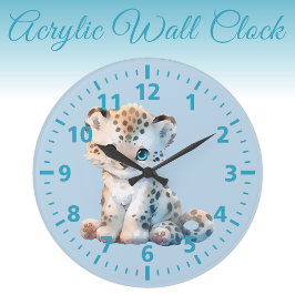 Bard, leopard, bruna kräm stor klocka