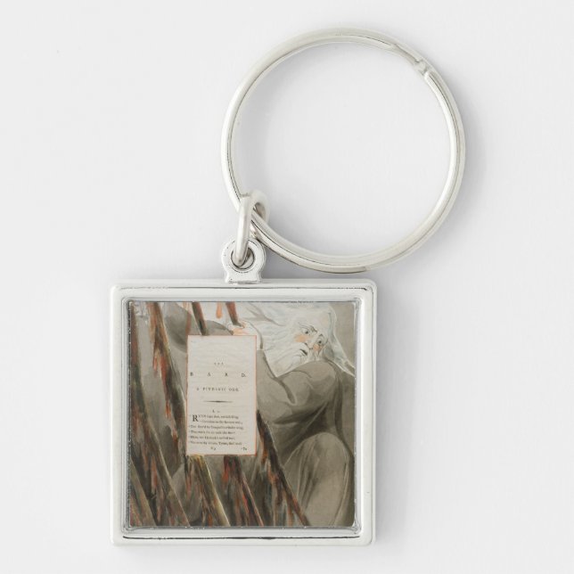Barden: En Pindaric Ode, från 'dikterna av Thoma Fyrkantig Silverfärgad Nyckelring (Framsidan)