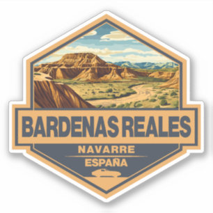 Bardenas Reales Spain Travel Art Badge Klistermärken