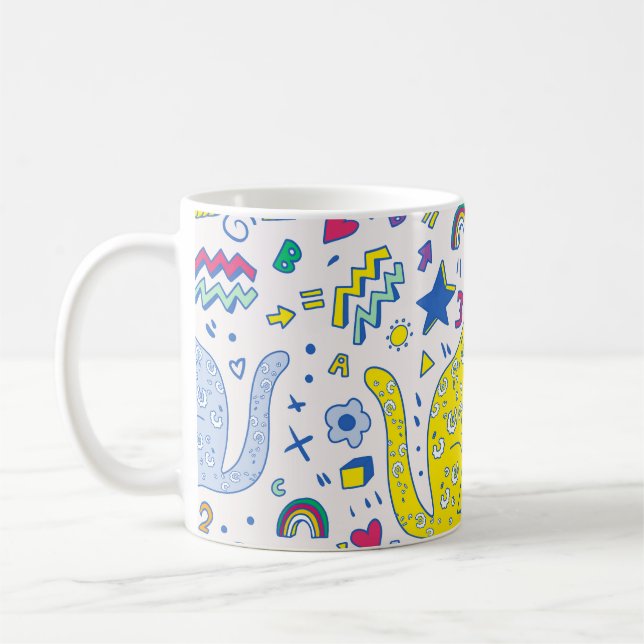 Bardistisk tigerbön och regnbåge Mönster Kaffemugg (Vänster)