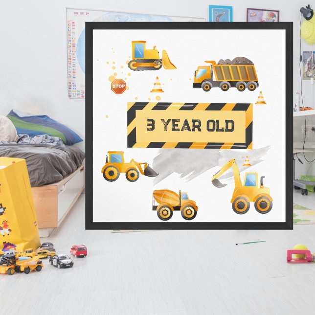Bardrens Cute Construction Birthday Poster (Skapare uppladdad)
